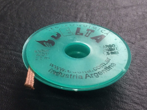 Malla Desoldante De Cobre Delta X Rollo 2,5mm X 1,5 Metros