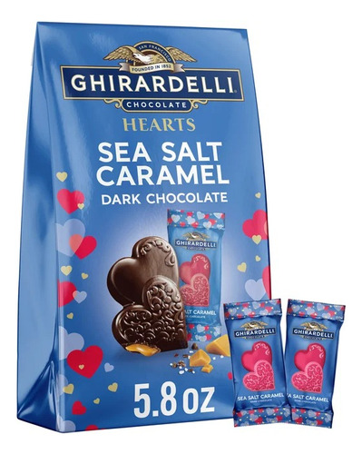 Ghirardelli Hearts Sea Salt Caramel Dark Chocolate San Valen