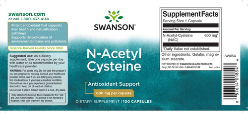 Imagen 3 de 7 de N-acetil Cisteína Nac 600mg Con 100 Cápsulas Americano