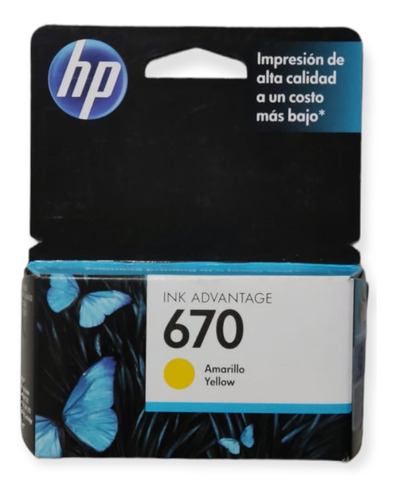 Cartucho De Tinta Original Hp 670 Amarillo Cz116al