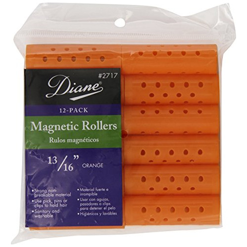 Rodillos Magnéticos Diane, Naranja, 0.81 Pulgadas, 12 Unidad