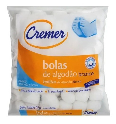 Kit 3 Algodão Bolas Hidrófilo Cremer 95g
