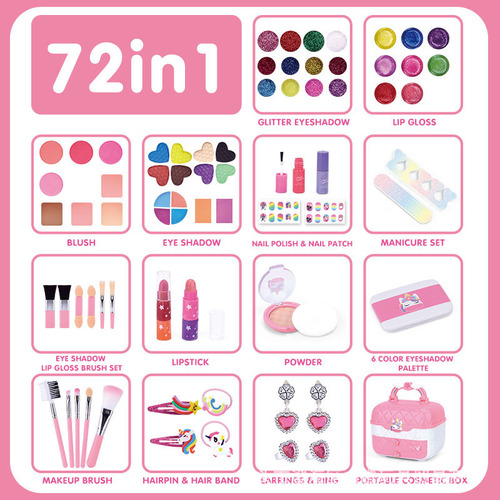 Juguetes De Maquillaje Para Niños Caja Regalo Cumpleaño 72pc