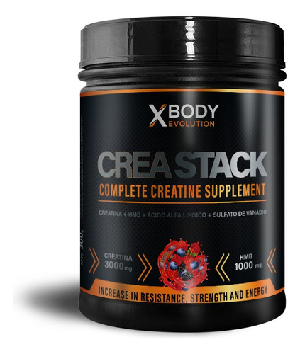 Creatina 300gs Recupera El 100% Del Musculo Xbody Crea Stack Sabor Frutos Rojos