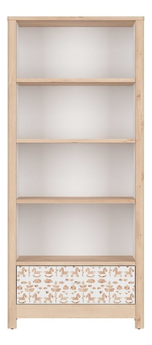 Librero Egedal Blanco Y Beige Këssa Muebles