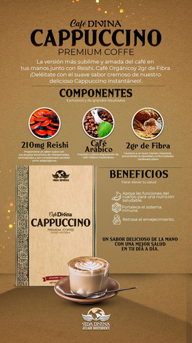 Cappuccino Vida Divina (café Divina) Caja De 20 Sobres