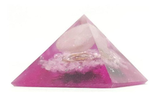 Orgonite Pirâmide Rosa C/ Quartzo - Amor E Confiança
