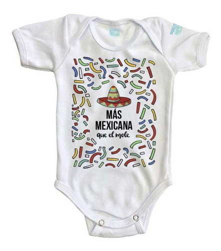 Pañalero Mexicano Body Ropa Bebé Estampado Mameluco Patrio