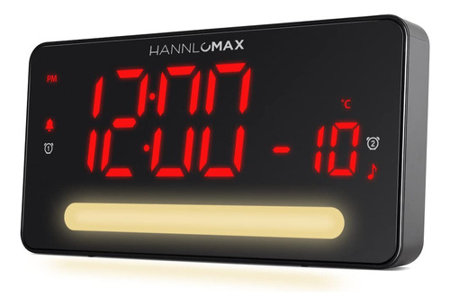 Radio Despertador Pantalla Led 2  Temperatura Luz Nocturna C