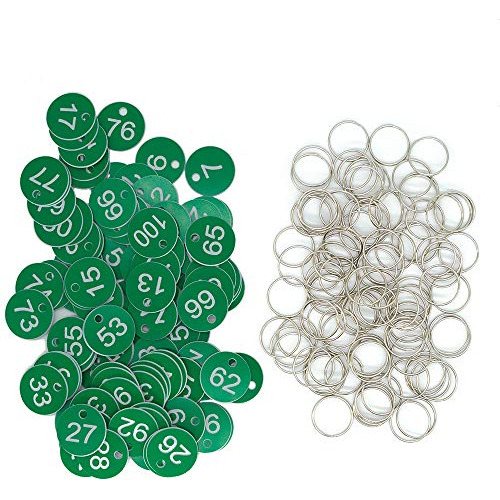 Etiquetas Numeradas De Plástico Llaves Anillas Verdes ...