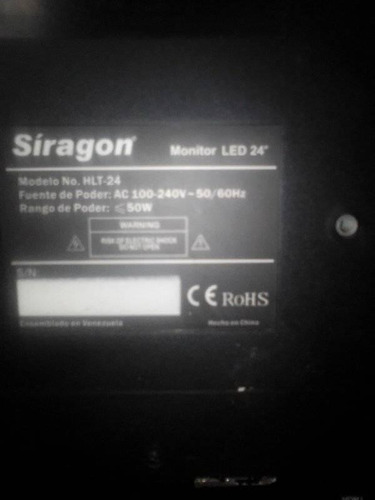 Siragon Monitor Led 24  Modelo N° Hlt-24 Para Repuesto