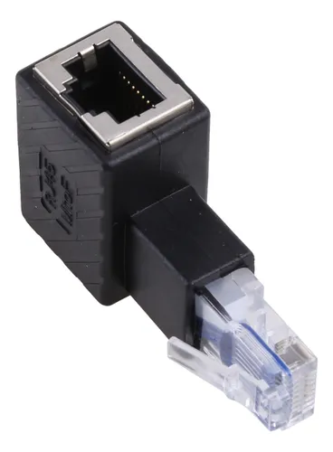 Codo Rj45 Cable De Red Macho A Hembra Adaptador De 90 Grados