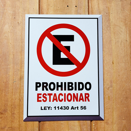 Cartel De Chapa Prohibido Estacionar Vintage Apto Exterior