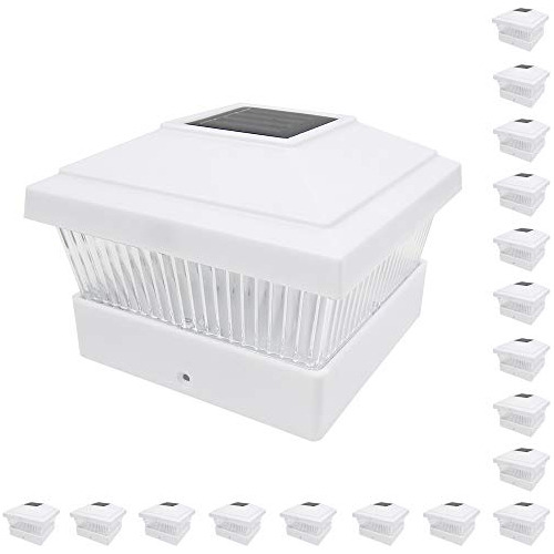 Iglow 18 Pack White Outdoor Garden 5 X 5 Solar Led Post Deck