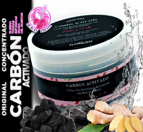 Crema Carbon Activado Jengibre Purificante Toxinas Florigan Tipo De Piel Piel Grasa Toxinas