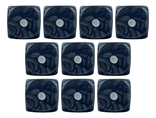 10 Uds. Dados De 6 Lados, Juego De Dados, Negro Negro .
