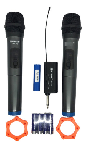 Micrófono Profesional Doble Wvngr Wg-22 Inalámbrico Karaoke 