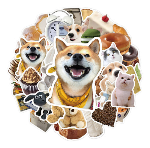 50 Pegatinas Comida For Muñecas De Perros Y Gatos Estilo Ins