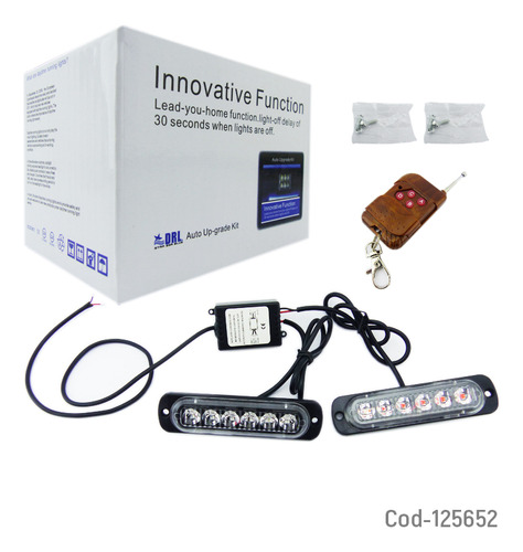 Luz Led Strobo, Kit X 2 Unidades, Con Control Remoto, 12volt