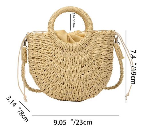 Bolso Bandolera De Playa Tejido A Mano Mujer,verano 2025