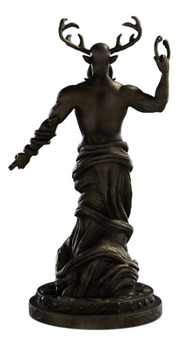 Estatua Deus Cernuno Celta Wicca - Estatueta Cernunnos Cor Cor Ouro Velho