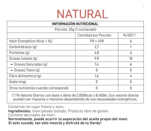 Crema De Mani Original X 380 Gr - Hardy