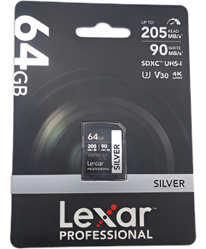 Tarjeta Memoria Lexar Silver Sdxc 64gb Uhs-i U3 V30 4k Uhd