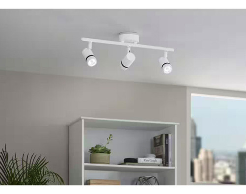 Lampara De Riel Para Techo Led Dirigible Inteligente Wifi Estructura Blanco