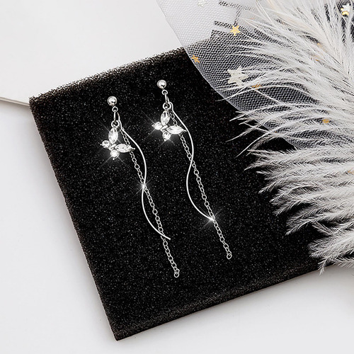 Pendientes De Diamantes Y Perlas A La Moda Para Mujer, Caden