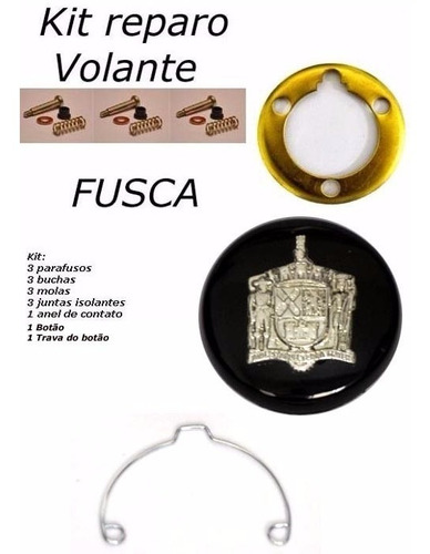 Promoção !!! Botão Volante Do Fusca + Reparo + Anel Contato