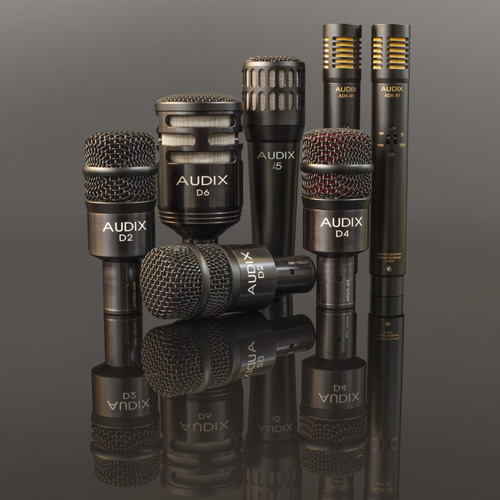 Pacote de microfone de bateria Audix Dp7 de 7 peças, cor preta