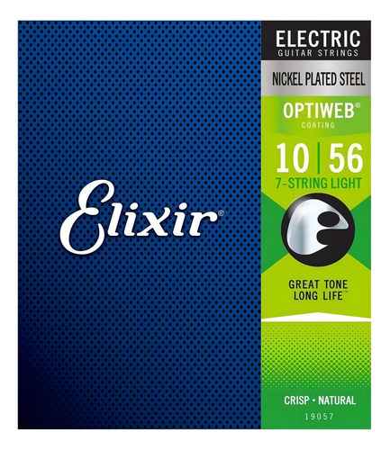 Cuerda de guitarra Optiweb 10-56 19057 Elixir de 7 cuerdas