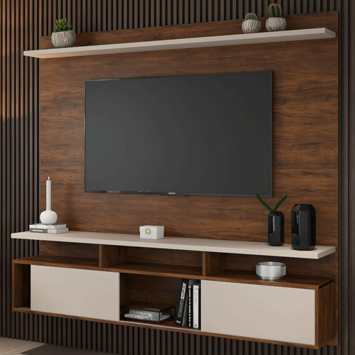 Painel Para Tv Até 65 Polegadas Adrian 2 Portas 12897 Seda/ Cor Marrom Estilo de Decoração Moderno