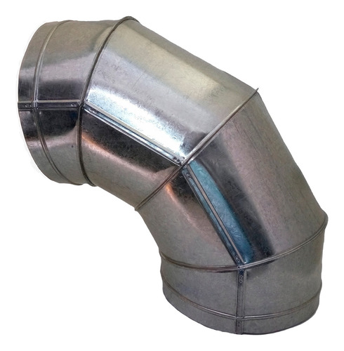 Codo 90° Lamina Galvanizada, 12 Pulgadas, Radio Largo