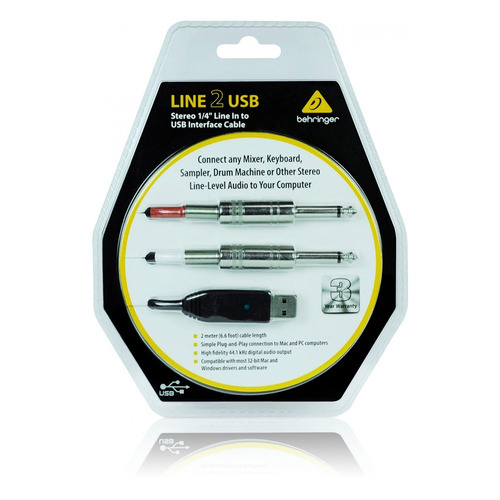 Interfaz Cable Behringer Line 2 Usb + Garantía