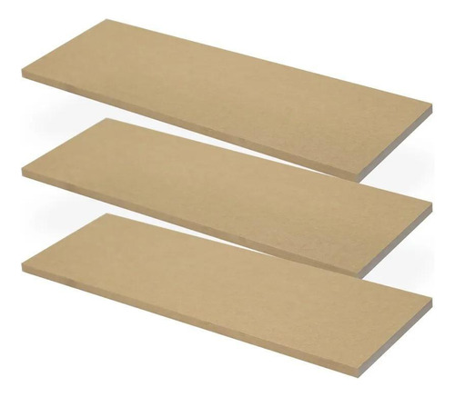 Kit 3 Prateleiras Mdf Cru 50x20 Cms  Sem Suporte