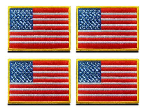Paquete De 4 Parches Bordados Bandera Americana, Borde ...