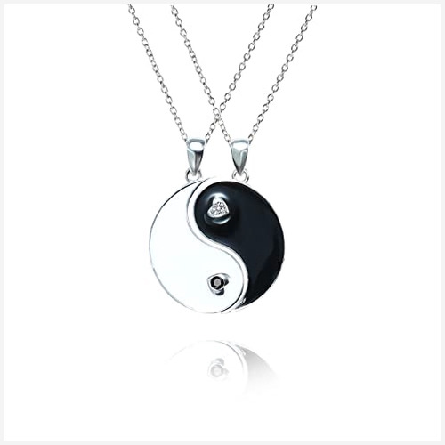 Cadena, Collar Para Hombr Juego De 2 Collares Yin Yang Para 