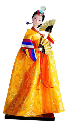 Boneca Hanbok Coreana Gueixa Quimono Estatueta, Estilo 2