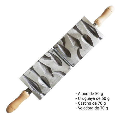 Molde Para Fabricar Plomadas Ataud/uruguaya50g Cast/volad70g