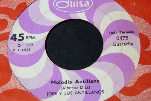 Jch- Jose Y Sus Antillanos Melodia Antillana Guaracha 45 Rpm