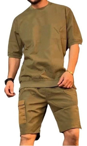 Conjuntos Masculinos Camiseta Casual Y Pantalón De Trabajo