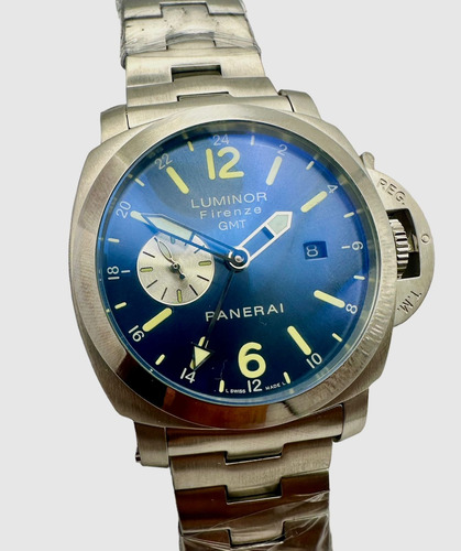 Reloj Premium Panerai Luminor Firenze Gmt Automatico Azul (Reacondicionado)
