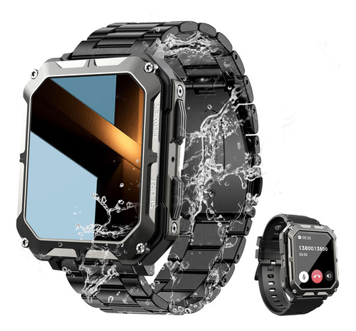 C20 Pro Smartwatch Tactical Negro Relojes Inteligentes Hombre Bluetooth Llamadas Reloj IP68