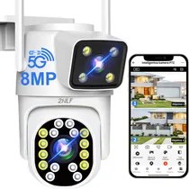 Comprar 2nlf® 5g 8MP Cámara De Seguridad Exterior Wifi Hd Impermeable Vigilancia Dual Lente Color Blanco IP66 Resistente Conversación Bidireccional Seguimiento de Movimiento Alarma Móvil Visión Nocturna