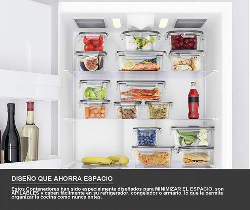 Recipientes Hermeticos Plastico Contenedores Juego De Cocina