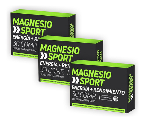 Pack X 3 Magnesio Sport Natufarma Vitaminas X 30 Comprimidos