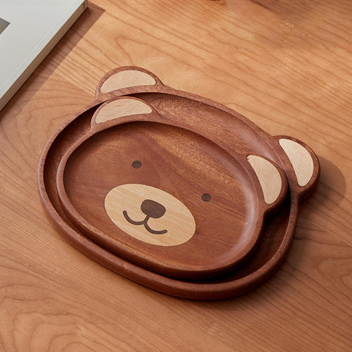 Bandeja Para Servir De Madera Con Forma De Oso, Ébano S