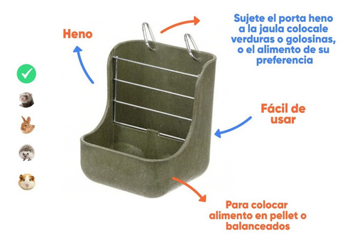 Imagen 4 de 8 de Porta Heno Kaytee Alimentador Cobayos Roedores Hay & Food