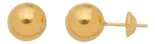 Brinco Bola Bolinha 6mm Em Ouro 18k 750 Imediato Cor Dourado